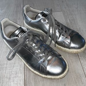 Silver Metallic Adidas Stan Smith Court Shoe